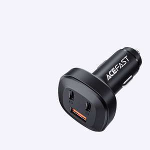 Acefast automobilinis įkroviklis 66W 2x USB Type C / USB, PPS, Power Delivery, Quick Charge 4.0, AFC, FCP, SCP juodas (B3 juodas)