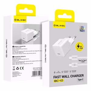 Blavec Wall charger BC-10 - Type C - PD 25W 3A with Type C to Type C cable (TCBC10-CW253A) white