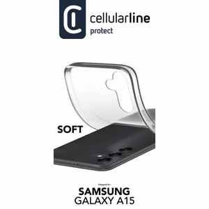 Cellularline Soft dėklas, skirtas Samsung Galaxy A15 4G / 5G, skaidrus