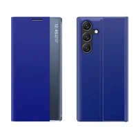 Naujas Sleep View dėklas su atvartu ir stovu Samsung Galaxy A55 - mėlynas