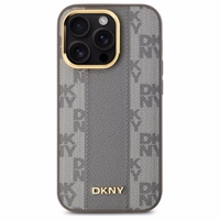 DKNY Odinis languotas mono raštas Magnetinis dėklas telefonui iPhone 14 Pro - smėlio spalvos