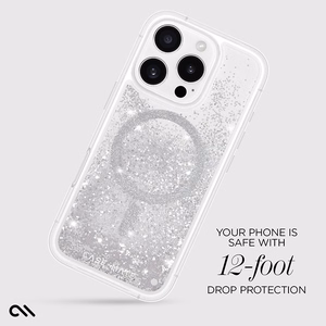Case-Mate Waterfall MagSafe dėklas, skirtas iPhone 16 Pro, sidabro spalvos