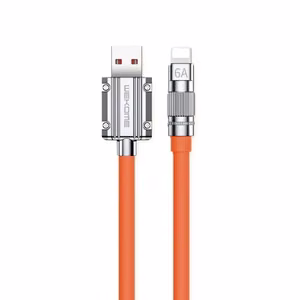 WEKOME WDC-186 Wingle Series USB-A–Lightning įkrovimo ir duomenų laidas, 1 m, oranžinis