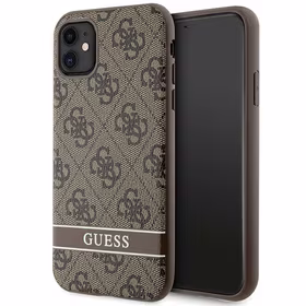 Guess GUHCN61P4SNW iPhone 11 / Xr rudas kietasis dėklas 4G Stripe