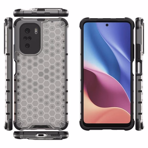 Honeycomb dėklas šarvuotas dėklas su TPU buferiu Xiaomi Redmi K40 Pro+ / K40 Pro / K40 / Poco F3 skaidrus