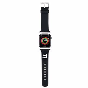 Karl Lagerfeld 3D Rubber Choupette Head dirželis juodas skirtas Apple Watch 42/44/45/49mm
