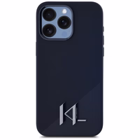 Karl Lagerfeld Silikoninis Shadow Metal Initial Magnetinis dėklas telefonui iPhone 15 Pro juodas