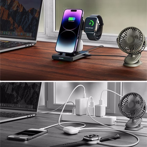 Įkroviklis Lightning Joyroom 4in1 (JR-WQS02) (Phone;AirPods;Watch; USB) juodas