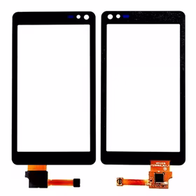 Lietimui jautrus stikliukas skirtas Nokia N8 su rėmeliu juodas HQ