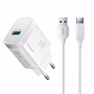 Joyroom JR-TF4 18W sieninis įkroviklis su 3A USB-A - USB-C 1m laidu - baltas