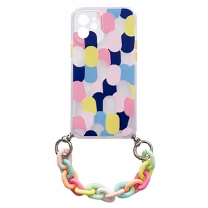 Color Chain Case гибкий эластичный гелевый чехол с цепочкой-подвеской для Xiaomi Redmi 10 разноцветный (1)