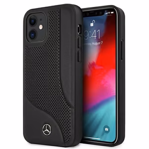 Mercedes Odinis perforuotos srities dėklas iPhone 12 mini - juodas