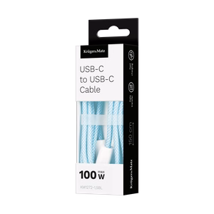 Krüger&Matz Basic USB-C–USB-C laidas, 100 W, 1,5 m, mėlynas