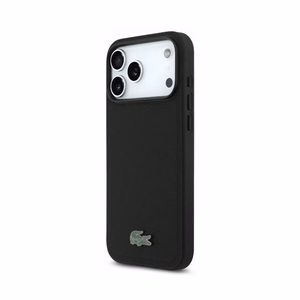 Dėklas Lacoste PVC Petit Pique Semi Wrap Embossed MagSafe Apple iPhone 18 Pro juodas