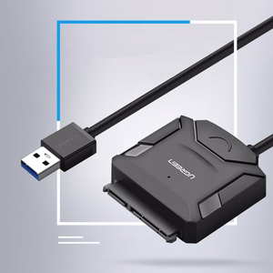 Ugreen CR108 2.5'' / 3.5'' standžiojo disko adapterio laidas (USB-A 3.0 - SATA) - juodas