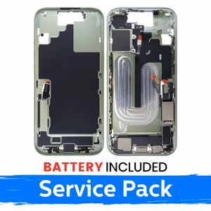 Apple iPhone 17 vidurinio rėmo korpusas + baterija / Šalavijo žalia / (Aptarnavimo pakuotė)