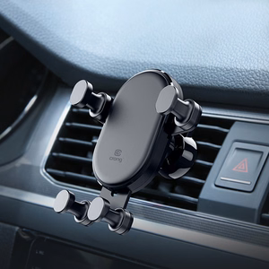 Гравитационный автомобильный держатель Crong Gravity Auto-Lock для телефонов 4.7–6.5", чёрный