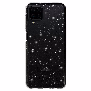 Sidabrinis Kristalinis blizgučių dėklas Samsung Galaxy A12
