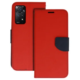 Madingas dėklas telefonui Xiaomi Redmi Note 11 5G/Note 11S 5G/Poco M4 Pro 5G raudona-tamsiai mėlyna