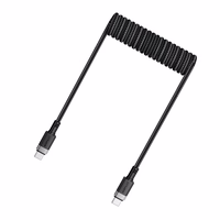 "Acefast" C14-03 USB-C - USB-C spyruoklinis kabelis 480Mb/s 3A 1,2 m - juodas