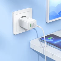 Įkroviklis telefonui Hoco USB A + USB C QC3.0 PD AFC 3A 30W + kabelis USB C į USB C N71 baltas