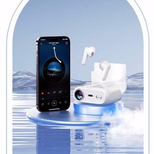 WEKOME S28 Pop Digital Series Bluetooth 5.3 TWS belaidės ausinės su įkrovimo dėkle įrengtu projektoriumi ir 5 projektoriaus skaidrėmis, baltos