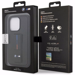 BMW Grip Stand Hot Stamp iPhone 14 Pro deklas - Juodas