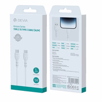 "Devia" kabelis Kintone EC151 USB-C - USB-C 1,0 m 3A baltas