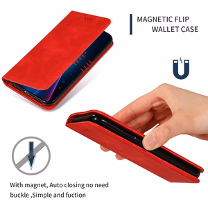 Dėklas Business Style Xiaomi Redmi 13C/Poco C65/Poco M6 5G raudonas