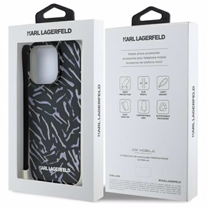 Karl Lagerfeld Zebra su virvele iPhone 16 Pro dėklas - violetinis