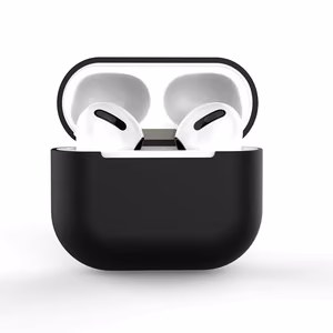 Чехол для AirPods 2 / AirPods 1 силиконовый мягкий для наушников чёрный (Case C)