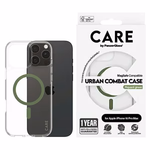 CARE by PanzerGlass Flagmano dėklas telefonui iPhone 16 Pro Max 6.9" žalias/žalias Magnetinis 1372
