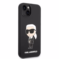 Karl Lagerfeld KLHMP14MSNIKBCK iPhone 14 Plus 6.7" juodas silikoninis dėklas Ikonik, magnetinis (MagSafe)