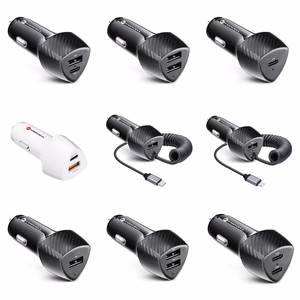 FORCELL CARBON automobilinis įkroviklis Type C 3.0 PD20W + Type C 3.0 PD20W CC50-2C juodas (Iš viso 40W)