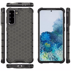 Korinio dizaino dėklas šarvuotas dangtis su geliniu rėmeliu Samsung Galaxy S22 + (S22 Plus) juodas