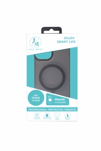 JM MAGSAFE SILK FROST I dėklas iPhone 16 Plus, juodas