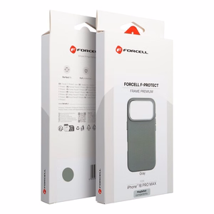 Dėklas skirtas iPhone 16 PRO MAX Forcell F-Protect Frame Premium suderinamas su Magsafe pilkas