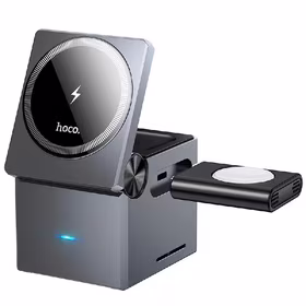 Belaidis įkroviklis Hoco 3in1 (CQ8) (MagSafe) (Phone; Pods; Watch) 15W juodas