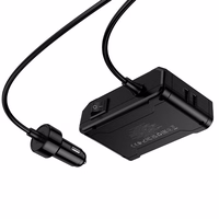 Įkroviklis automobilinis Hoco (Z64) (2xUSB; 2xUSB-C 3xcigarette lighter splitter) juodas