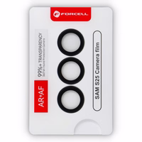 Forcell Premium kameros objektyvo grūdintas stiklas - Samsung Galaxy S25 mėlyna juoda