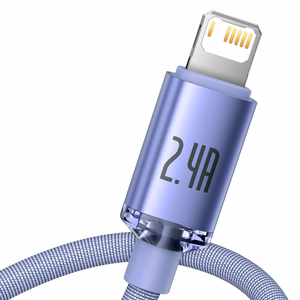 Baseus kabelis Crystal Shine USB - Lightning 2,0 m 2,4A violetinis