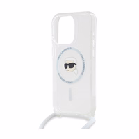 Karl Lagerfeld Crossbody IML Karl Head Magnetinis dėklas telefonui iPhone 15 Pro – permatomas