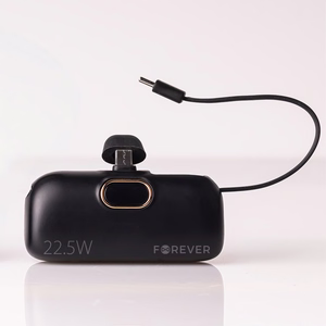 Forever mini išorinė baterija MTB-100 22.5W 5000 mAh USB C juodas