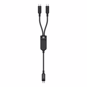 Acefast C5 USB-C - USB-C / USB-C 2in1 100W 480Mb/s kabelis - juodas