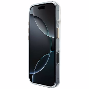 Guess IML Gradient Script Metal MagSafe Dėklas for iPhone 17 - baltas