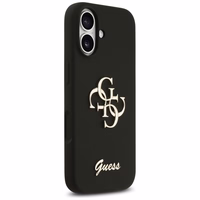 Guess Silicone Big 4G Script dėklas telefonui iPhone 17 juodas