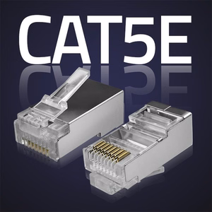 Qoltec 54554 RJ45 modulinis jungtis | CAT5e | FTP | Paauksuoti kontaktai | 100 vnt.