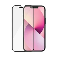 PanzerGlass E2E Microfracture antibakterinis stiklas su kameros dangteliu su Swarovsky kristalu iPhone 13 mini - su juodu rėmeliu