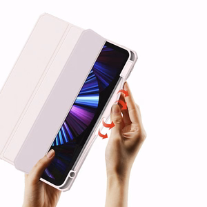 Dux Ducis Toby Armored Flip Smart Case для iPad Air 2020/2022 с держателем Apple Pencil Holder Pink
