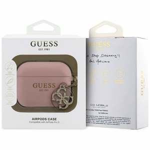 Guess Silikoninis 4G Charm Dėklas for AirPods Pro 3 rožinis